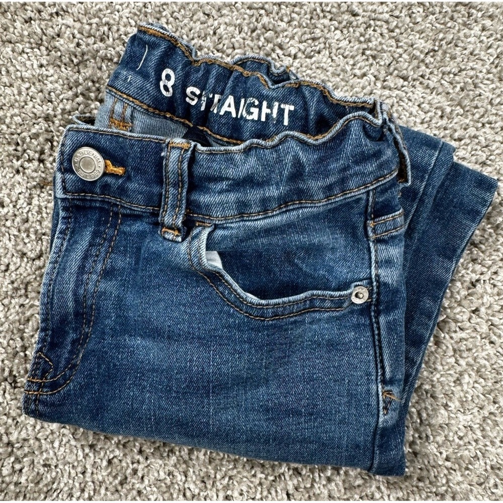 Gap Boys Straight Leg Jeans Medium Wash Adjustable Waist 8